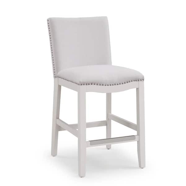 Unbranded Arissa 25 in. Snow Cushioned Counter Stool