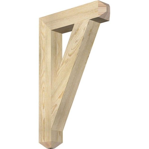 Ekena Millwork 4 in. x 32 in. x 20 in. Douglas Fir Traditional Craftsman Rough Sawn Bracket