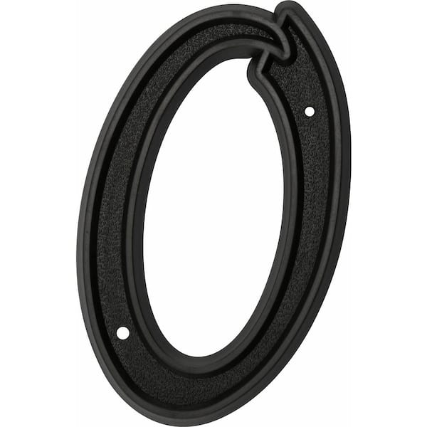 5-1/2 in. Black Plastic House Number 0