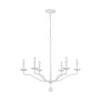 Annie 6-Light Plaster White Traditional Rustic Hanging Candlestick Chandelier