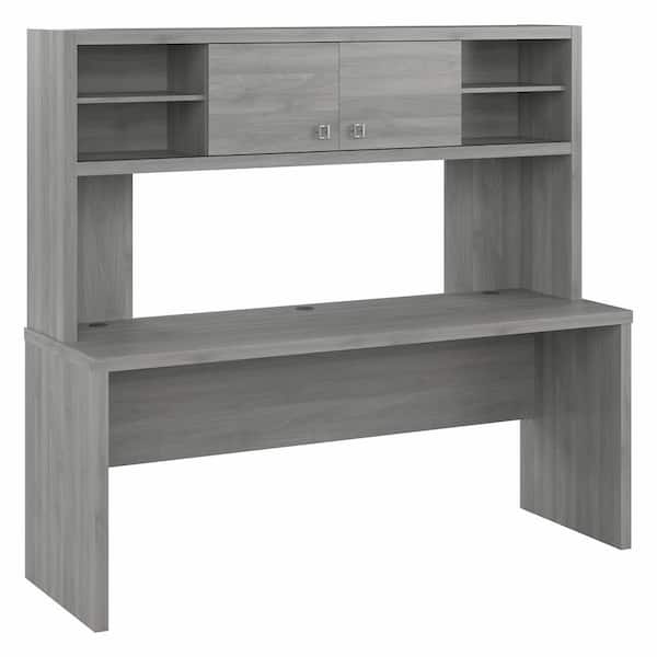 Bush Furniture Echo 71.97 in. Rectangular Modern Gray Desk with Hutch ...