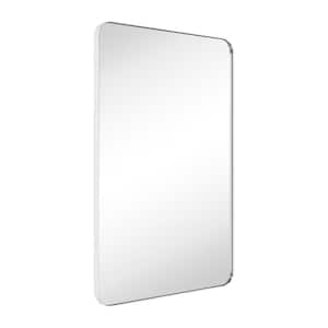 Kengston 24 in. W x 36 in. H Large Rectangular Metal Framed Wall Mounted Bathroom Vanity Mirror in Chrome