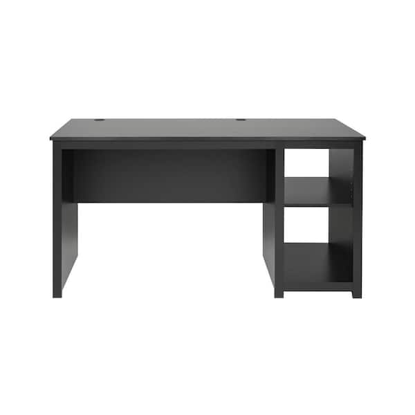   Basics Classic Home Office Computer Desk with Shelves,  29.5 x 19.6 x 35.5 Inches, Black : Home & Kitchen