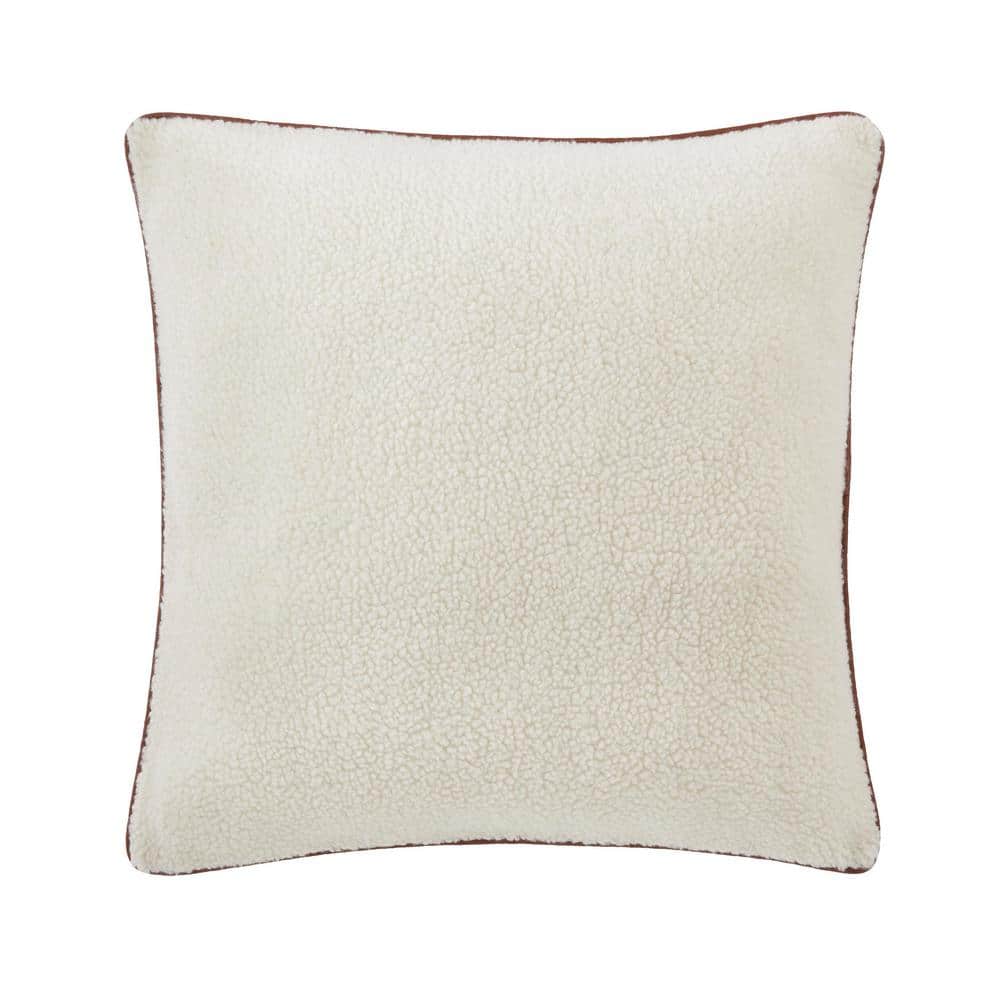 Throw Pillows Cream with STUFFING INCLUDED, Set of 2 18x18 Couch Pillows,  Embroidered Bed Pillows for Home Décor, Filling 100% Polyester Fiber, Made  in USA 