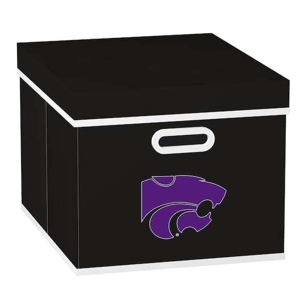 MyOwnersBox College STACKITS Kansas State University 12 in. x 10 in. x 15 in. Stackable Black Fabric Storage Cube