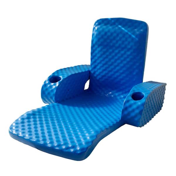 TRC Recreation Folding Baja Float Swimming Pool Water Lounger Chair, Bahama Blue