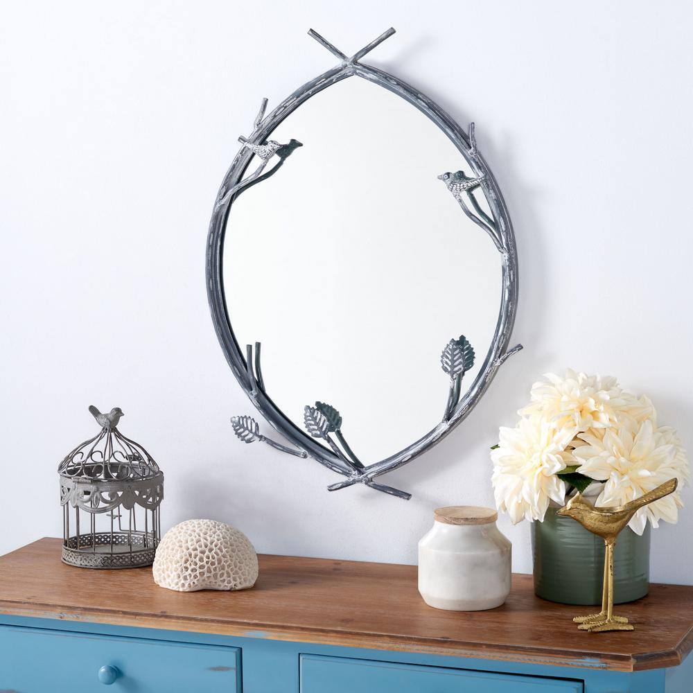 SAFAVIEH Helios 18.8 in. x 27.2 in. Solid Frame Mirror, Silver