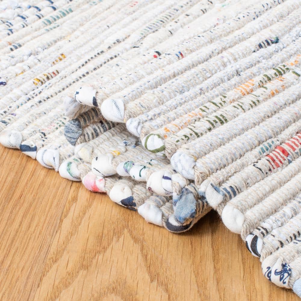 Ivory and Multi Handwoven Flat Woven Cotton Wool Rug, 11' x 15'