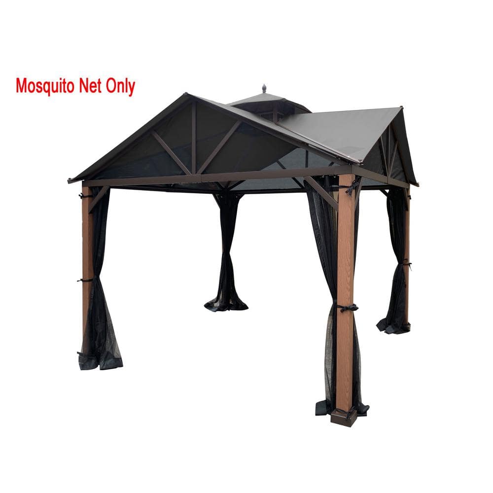 Black 10' x 10' Gazebo Mosquito Netting Replacement