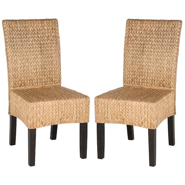 SAFAVIEH Luz Natural 18 in. H Wicker Dining Chair (Set of 2)