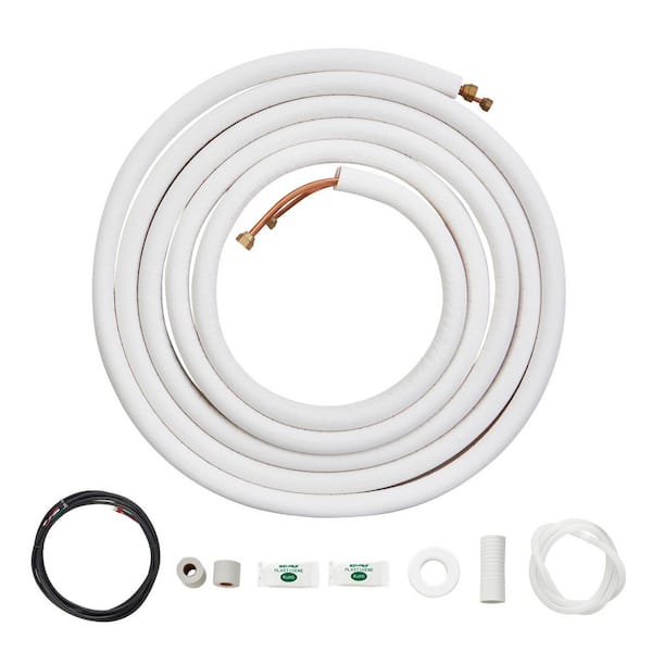 Mini Split Line Set 1/4 in. and 3/8 in., 25 ft. OD Copper Tubing Pipes and Triple-Layer Insulation for Air Conditioning
