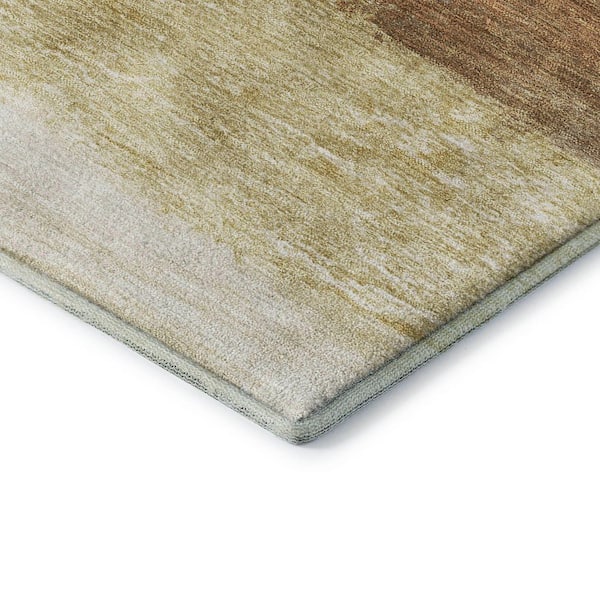 Mayfield Premium Machine Washable Abstract AMF2169 Paprika 10 ft. x 14 ft. Area Rug