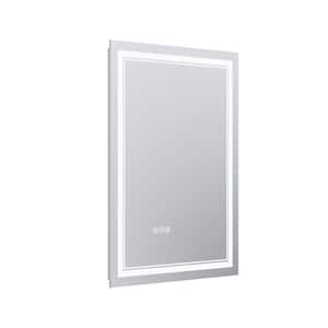 24 in. W x 32 in. H Rectangle Frameless LED Light Anti-Fog Wall Bathroom Vanity Mirror with Adjustable Brightness