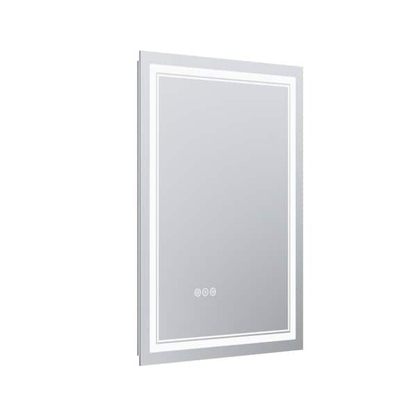 Unbranded 24 in. W x 32 in. H Rectangle Frameless LED Light Anti-Fog Wall Bathroom Vanity Mirror with Adjustable Brightness