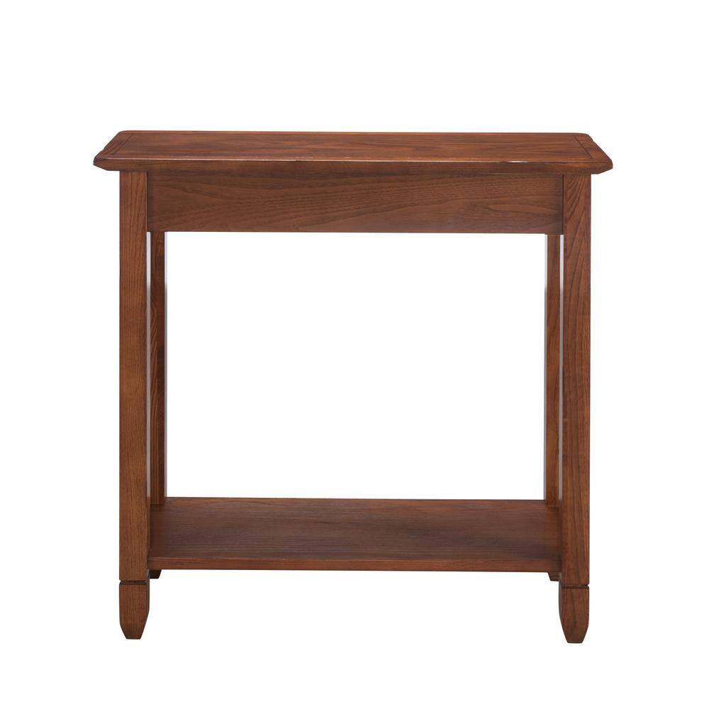 Rustic Oak and Slate Hall Console Table with Shelf