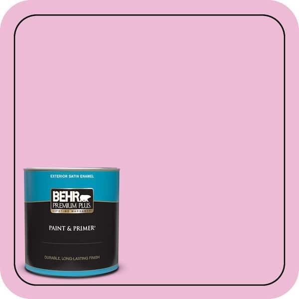 BEHR PREMIUM PLUS 1 qt. #690A-3 Sweet Taffy Satin Enamel Exterior Paint & Primer