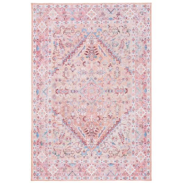 Safavieh Serapi Beige/Pink 5 ft. x 8 ft. Machine Washable Floral Area Rug