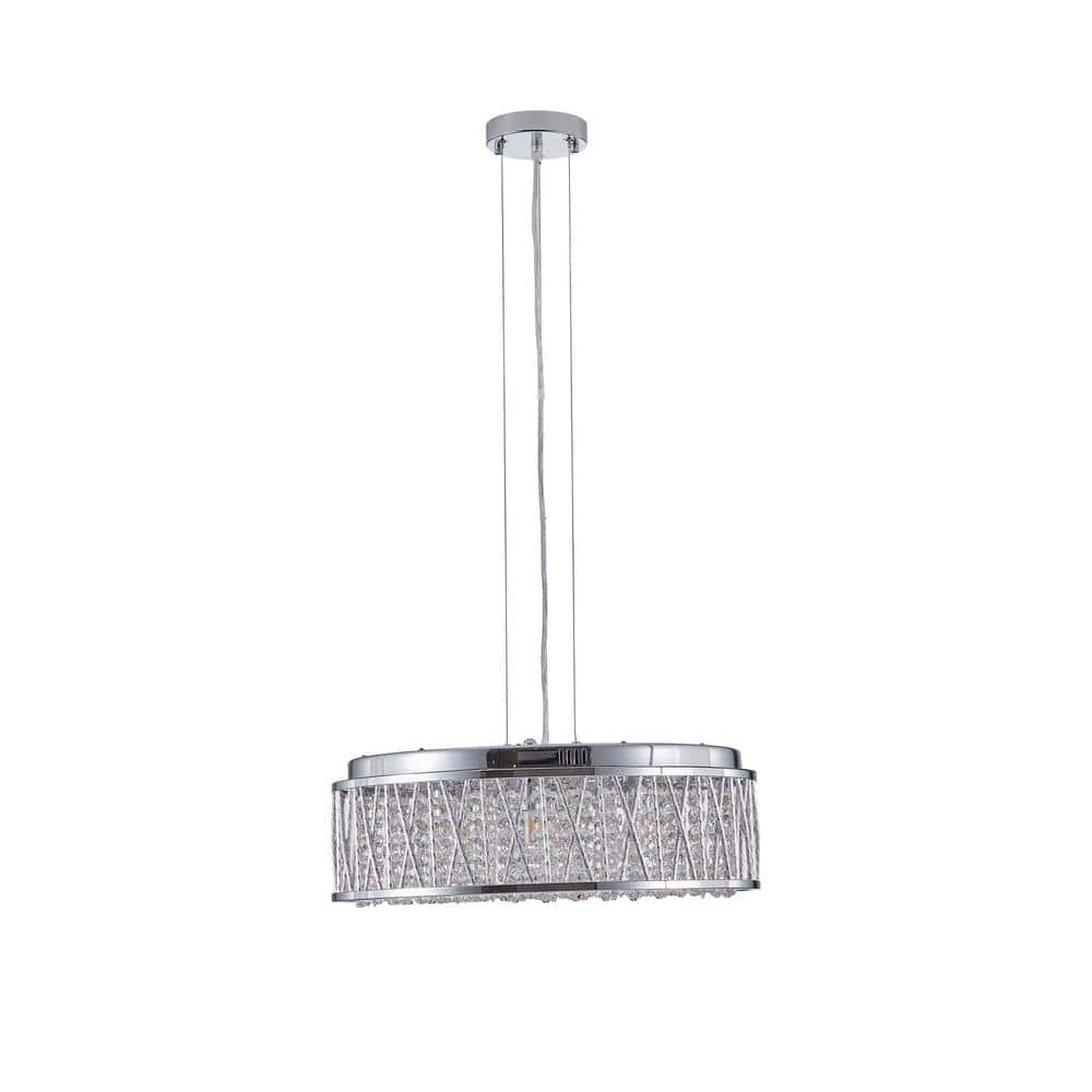 18.9 in. 7-light Crystal Chandelier Round Ceiling Light Flush Mount Ceiling