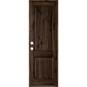 30 in. x 96 in. Rustic Knotty Alder Square Top V-Grooved Right-Hand/Inswing Black Stain Wood Prehung Front Door