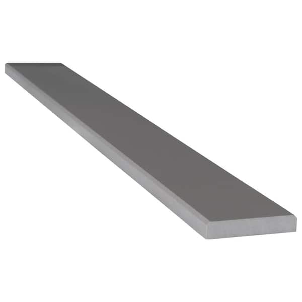 Unbranded Gray Double Beveled 6 in. x 72 in. Polished Engineered Bullnose Marble Threshold Tile Trim (6 lin. ft.)