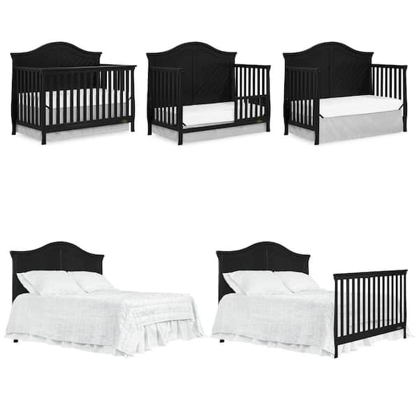 Dream On Me Kaylin Black 5 In 1 Convertible Crib 730 K The Home Depot Me Kaylin Black 5 In 1 Convertible Crib, Dream On Me Bedding