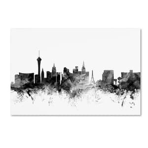 Las Vegas Nevada Skyline B&W by Michael Tompsett Architecture Wall Art 22 in. x 32 in.