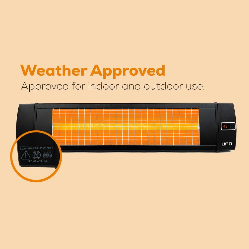 Black 34-Inch Electric Infrared Ceramic Patio Heater
