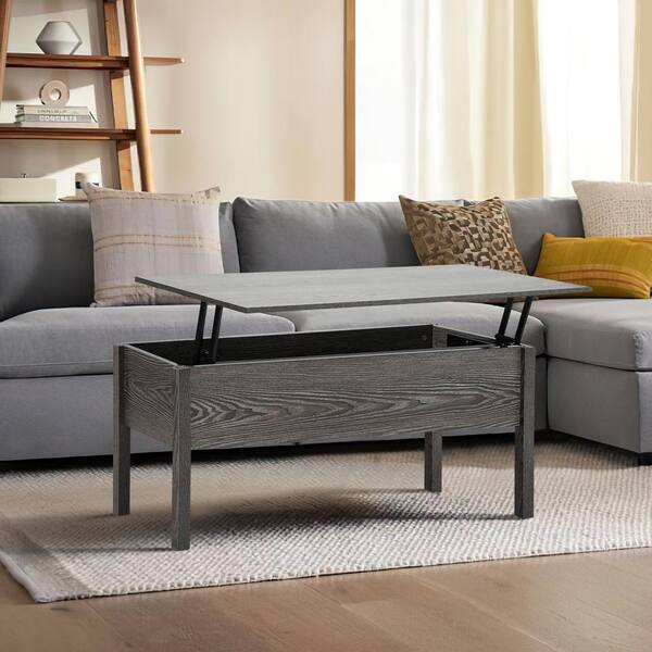 rustic gray lift top coffee table