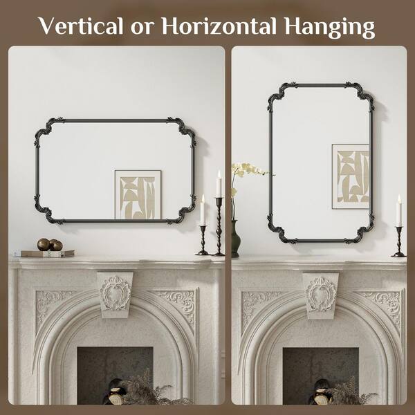 KeonJinn 24 in. H x 36 in. W Framed Rectangular Vintage Mirror