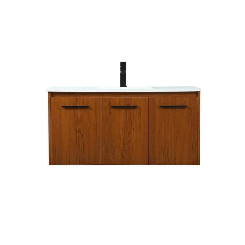 Simply Living 40 in. W x 18 in. D x 19.7 in. H Bath Vanity in Teak with Ivo