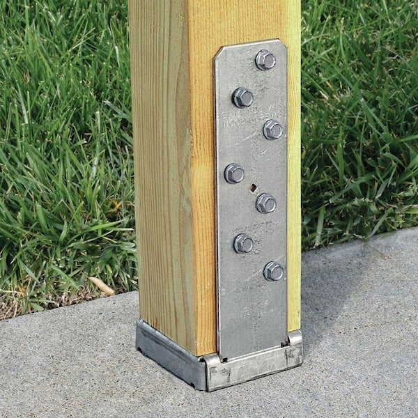 CBSQ Galvanized Standoff Column Base for 4x4 Nominal Lumber with SDS Screws