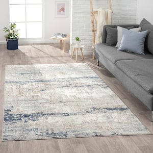 Cheska Beige/Cream 5 ft. x 7 ft. Abstract Polyester Area Rug