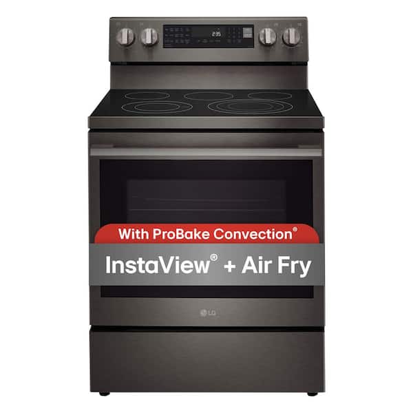 30 in. 5 Element Freestanding Electric Range in Stainless Steel Air Fry, ProBake Convection, InstaView, & Premium Handle