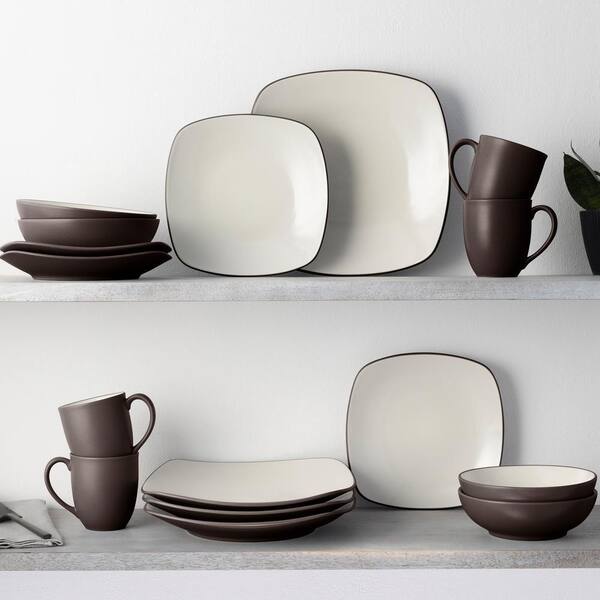 Noritake Colorwave Chocolate 16-Piece Square (Brown) Stoneware