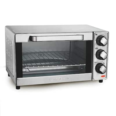 BLACK+DECKER 4-Slice Stainless Steel Toaster Oven 985119590M - The Home  Depot