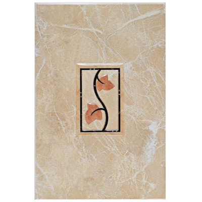 Aroa Arena Beige 8 in. x 12 in. Ceramic Decor Wall Trim Tile