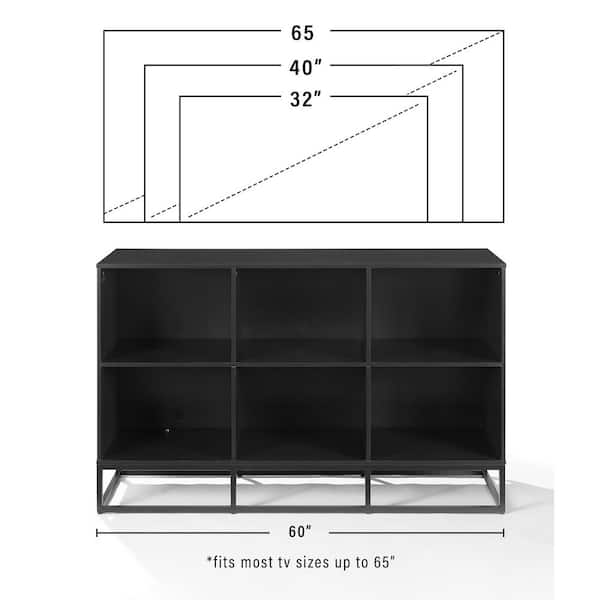 CROSLEY FURNITURE Enzo Black Record Storage Media Console CF1129