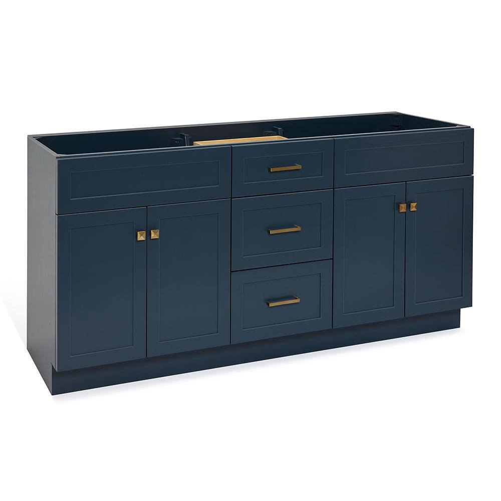 Midnight Blue 72" Double Sink Freestanding Wood Vanity Cabinet