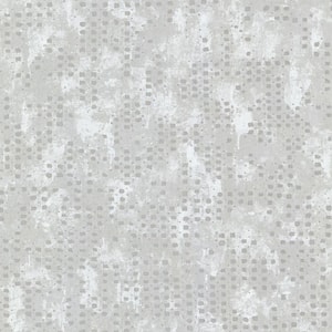 Felsic Silver Studded Cube Non Woven Paper Non-Pasted Textured Metallic Wallpaper