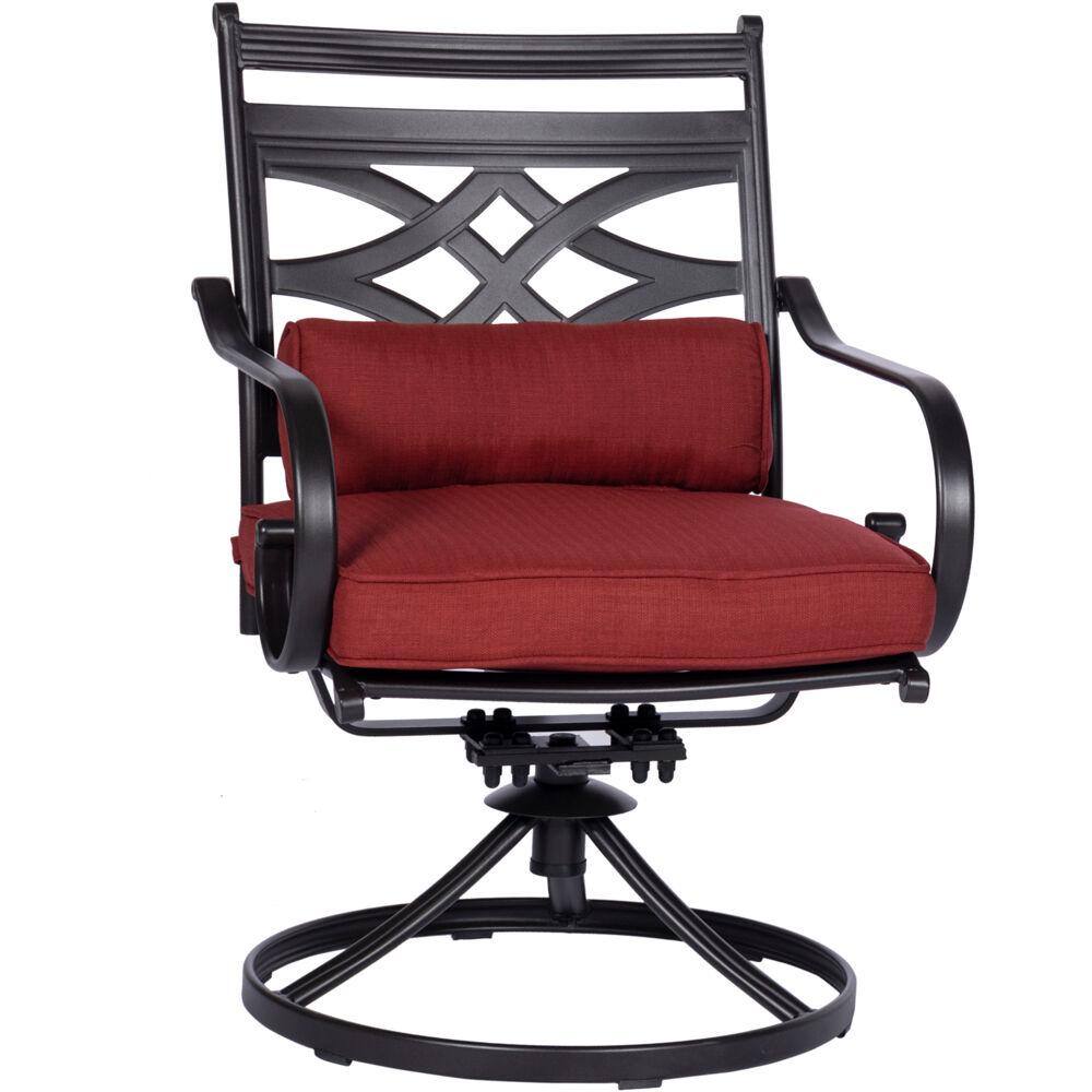 Chili Red Steel 3-Piece Bistro Dining Set with Swivel Rockers
