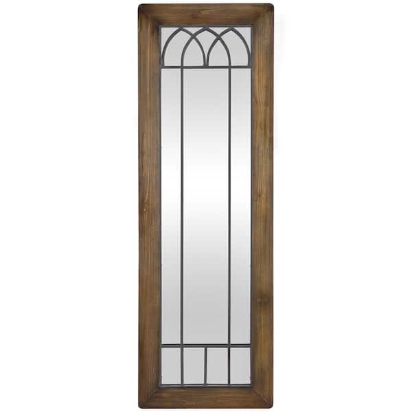 FirsTime & Co. 20 in. H x 60 in. W Rectangular Wood FirsTime & Co. Brown Larisa Arch Farmhouse Standing Framed Mirror