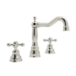 Arcana 8 in. Widespread 2-Handle Bathroom Faucet with Hot/Cold Indicators in Polished Nickel