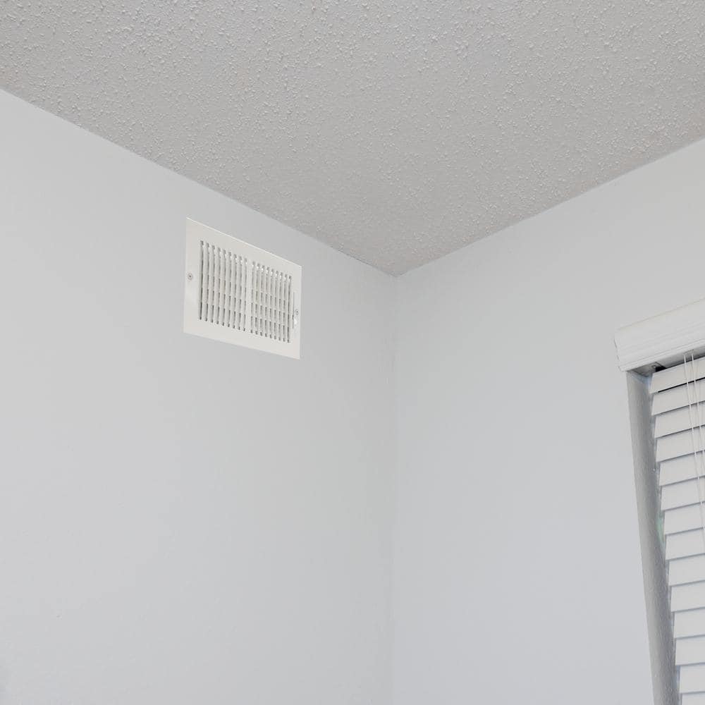 White Steel Wall/Ceiling Air Vent Register with Matte Finish
