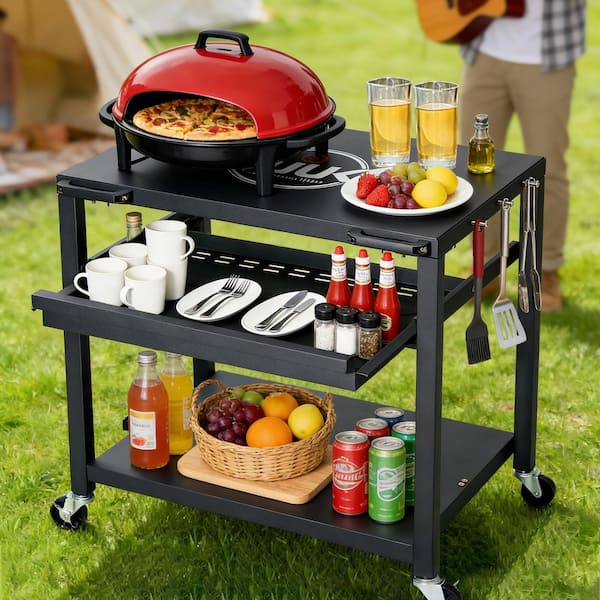 NUUK 30 in. Solid Steel Outdoor Pizza Oven Table Stand PT200 - The