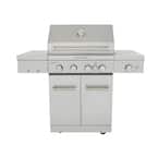 4-Burner Propane Gas Grill in Stainless Steel with Ceramic Searing Side Burner and Rotisserie Burner