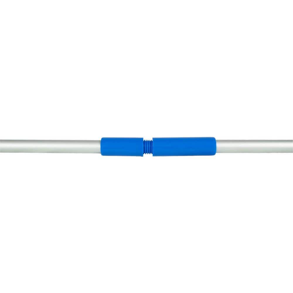 Blue Polypropylene Pool Leaf Skimmer with 4-Foot Aluminum Pole