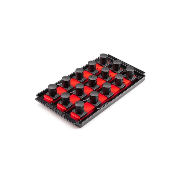 TEKTON 3/4 in. Drive 3-Rail Socket Organizer Set, Red (15-Tool)