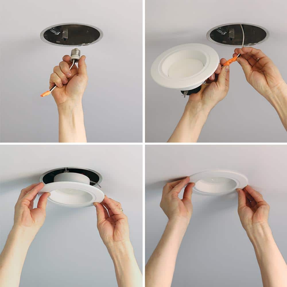 White Aluminum 5/6 Inch LED Recessed Lighting Trim