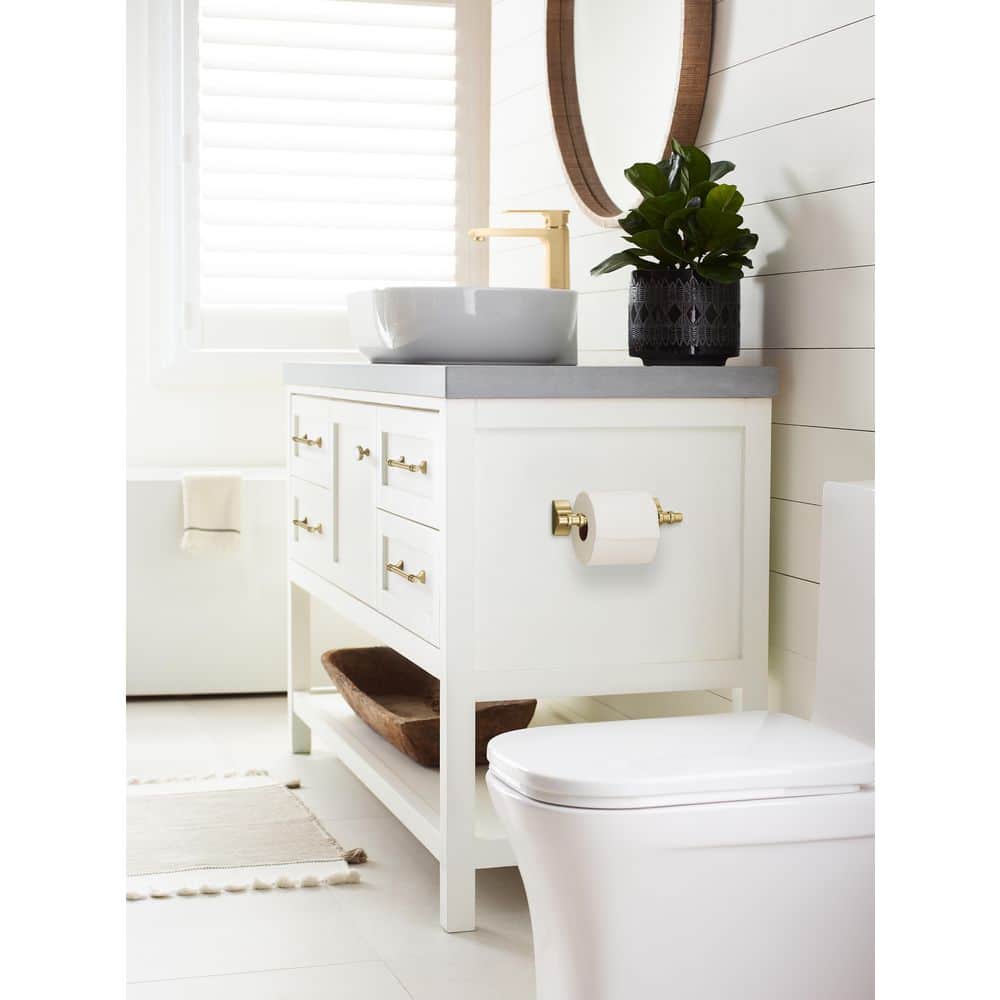 Golden Champagne Pivoting Double Post Toilet Paper Holder