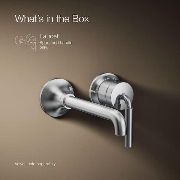 KOHLER Tone Single-Handle Wall-Mounted Faucet in Polished Chrome